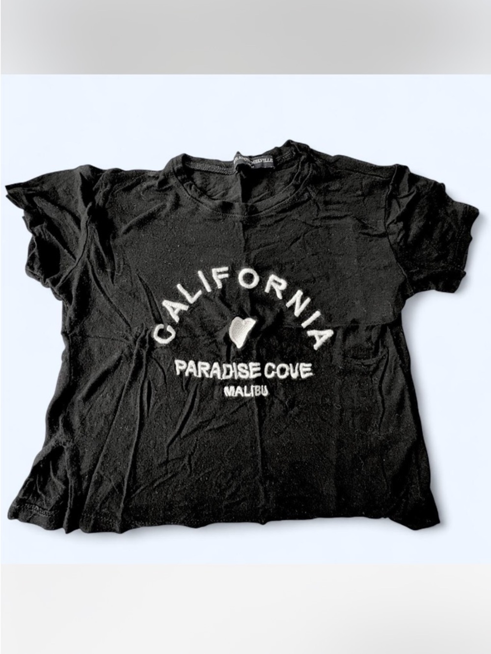 Brandy Melville Black Tee with White California Graphic